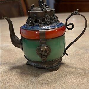 Vintage Ornate Teapot with Lion Motif